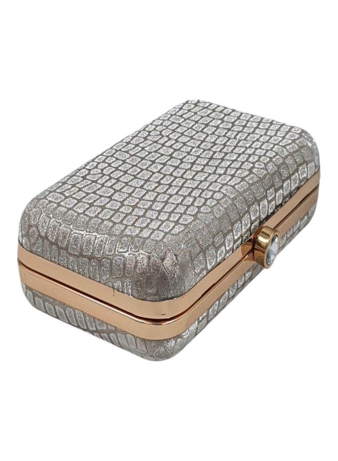 Tinth 3D Frame Luxury Box Clutch for Women (Grey) - Image 5
